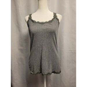 Y2K Lace Trim Cami Tank Top Juniors Large Grey Bella Swan Elena Gilbert